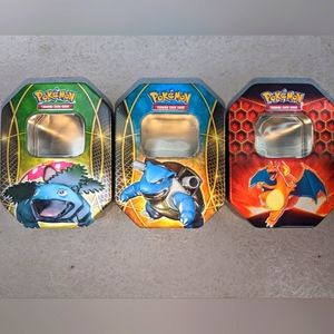 Pokemon 3 metal boxes collectible